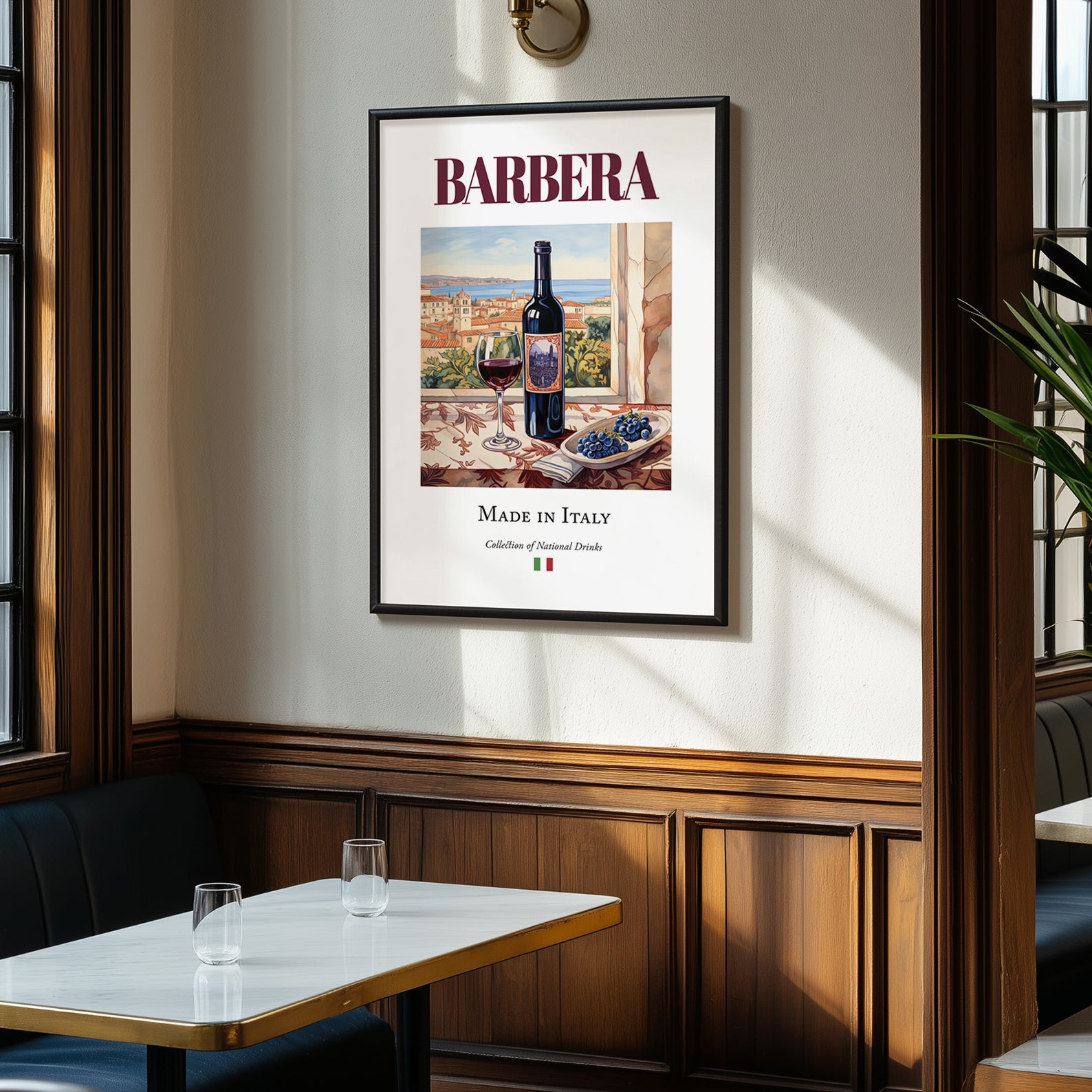 Barbera – Italian Red Wine, Vinoteca Poster, clean layout with no caption