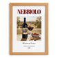 Nebbiolo – Italian Red Wine, Wine Bar Poster, set in oak frame