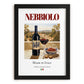 Nebbiolo – Italian Red Wine, Wine Bar Poster, in sleek black frame