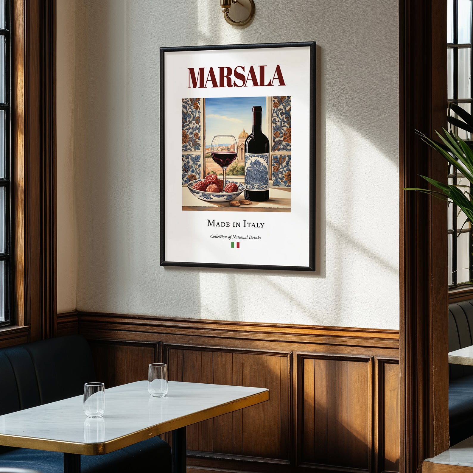 Marsala – Italian Dessert Wine, Wine Bar Poster, clean layout with no caption