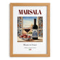 Marsala – Italian Dessert Wine, Wine Bar Poster, set in oak frame