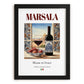Marsala – Italian Dessert Wine, Wine Bar Poster, in sleek black frame