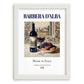 Barbera d’Alba – Italian Red Wine, Enoteca Poster, placed in minimal white frame