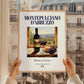 Montepulciano d'Abruzzo – Italian Red Wine, Vineyard Terrace Illustration, styled in a charming Paris street view