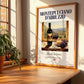 Montepulciano d'Abruzzo – Italian Red Wine, Vineyard Terrace Illustration, no-text version framed in wood