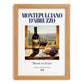 Montepulciano d'Abruzzo – Italian Red Wine, Vineyard Terrace Illustration, set in oak frame