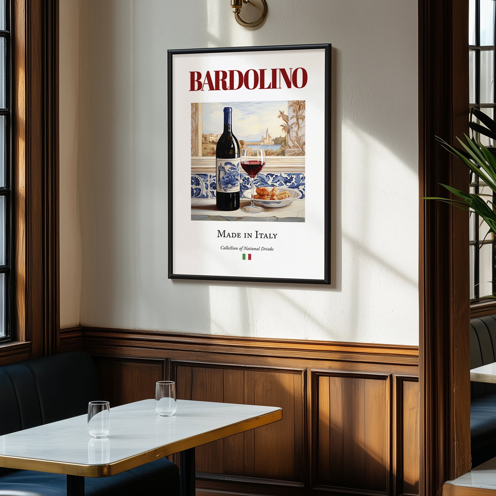 Bardolino – Italian Red Wine, Wine Bar Wall Decor, clean layout with no caption