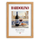 Bardolino – Italian Red Wine, Wine Bar Wall Decor, set in oak frame