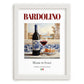 Bardolino – Italian Red Wine, Wine Bar Wall Decor, placed in minimal white frame