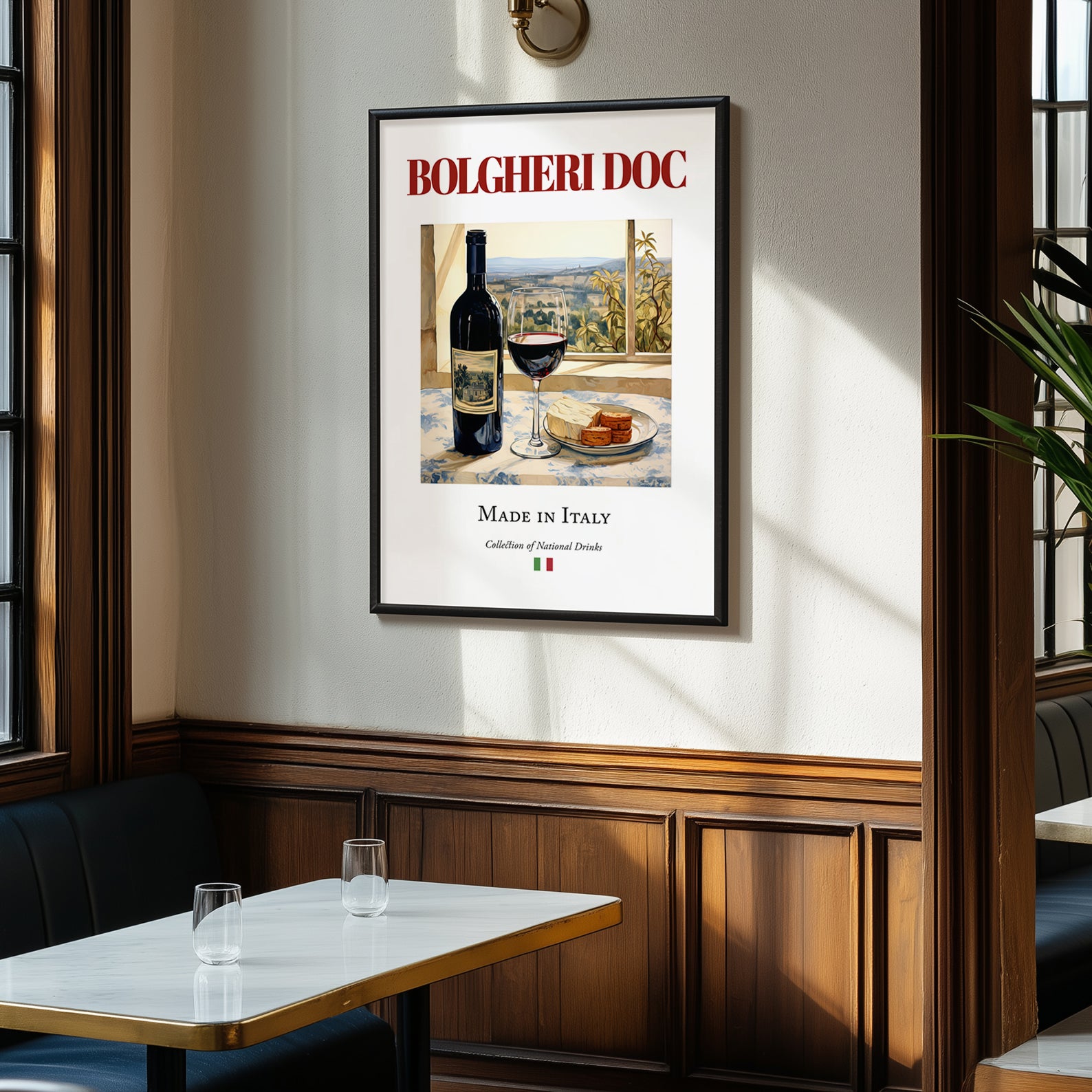 Bolgheri DOC – Italian Red Wine, Vinoteca Print, clean layout with no caption