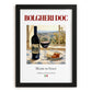 Bolgheri DOC – Italian Red Wine, Vinoteca Print, in sleek black frame