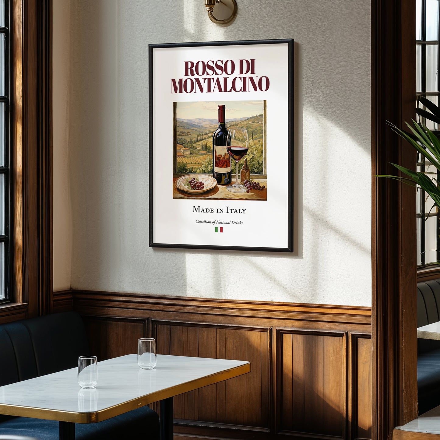Rosso di Montalcino – Italian Red Wine, Wine Bar Wall Art, clean layout with no caption