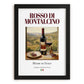 Rosso di Montalcino – Italian Red Wine, Wine Bar Wall Art, in sleek black frame