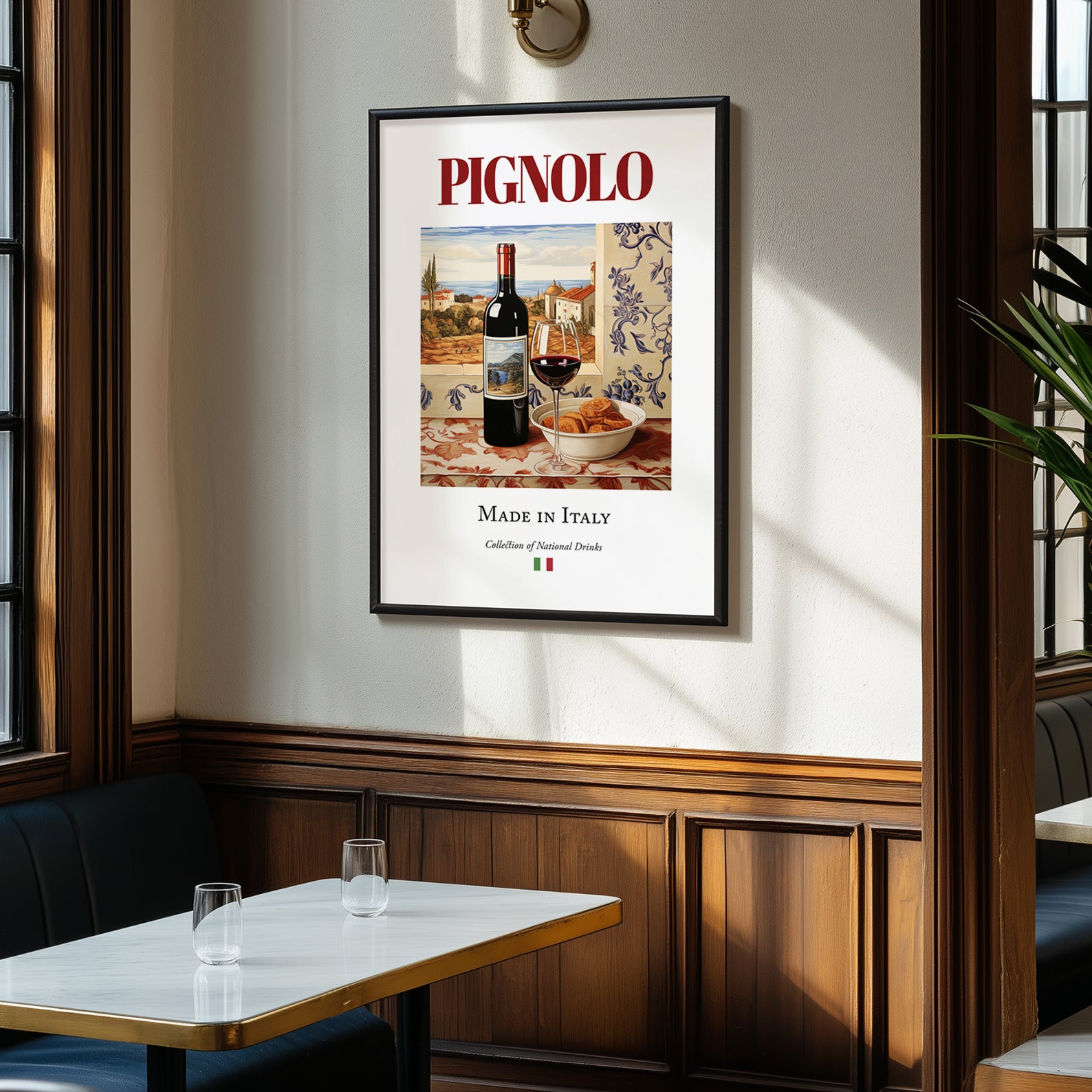 Pignolo – Italian Red Wine, Tasting Room Print, clean layout with no caption