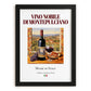 Vino Nobile di Montepulciano – Italian Red Wine, Enoteca Still Life, in sleek black frame
