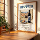 Frappato – Italian Red Wine, Wine Bar Poster, no-text version framed in wood