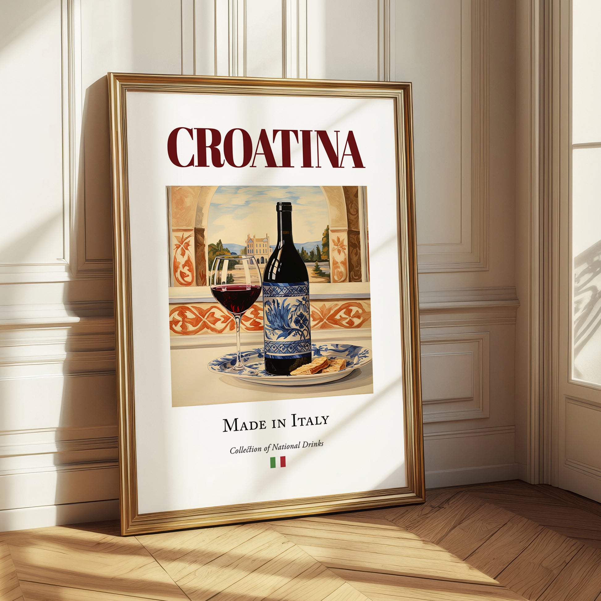 Croatina – Italian Red Wine, Vineyard Terrace Illustration