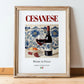 Cesanese – Italian Red Wine, Wine Bar Poster, in wooden frame leaning on the floor