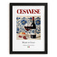 Cesanese – Italian Red Wine, Wine Bar Poster, in sleek black frame