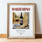 Marzemino – Italian Red Wine, Vinoteca Print, in wooden frame leaning on the floor