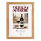 Valtellina Superiore – Italian Red Wine, Tasting Room Illustration, set in oak frame