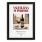 Valtellina Superiore – Italian Red Wine, Tasting Room Illustration, in sleek black frame