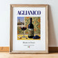 Aglianico – Italian Red Wine, Vinoteca Poster, in wooden frame leaning on the floor