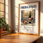 Freisa d’Asti – Italian Red Wine, Tasting Room Poster, no-text version framed in wood