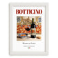 Botticino – Italian Red Wine, Vineyard Terrace Poster, placed in minimal white frame
