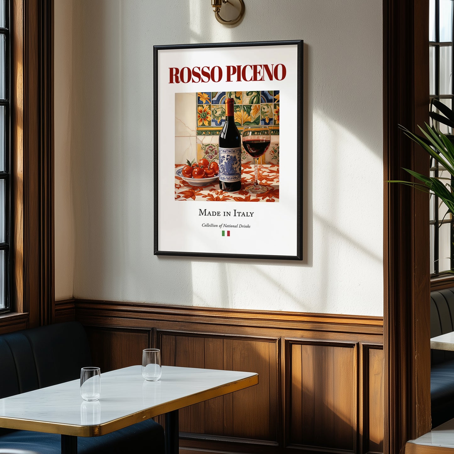 Rosso Piceno – Italian Red Wine, Vineyard Terrace Print, clean layout with no caption