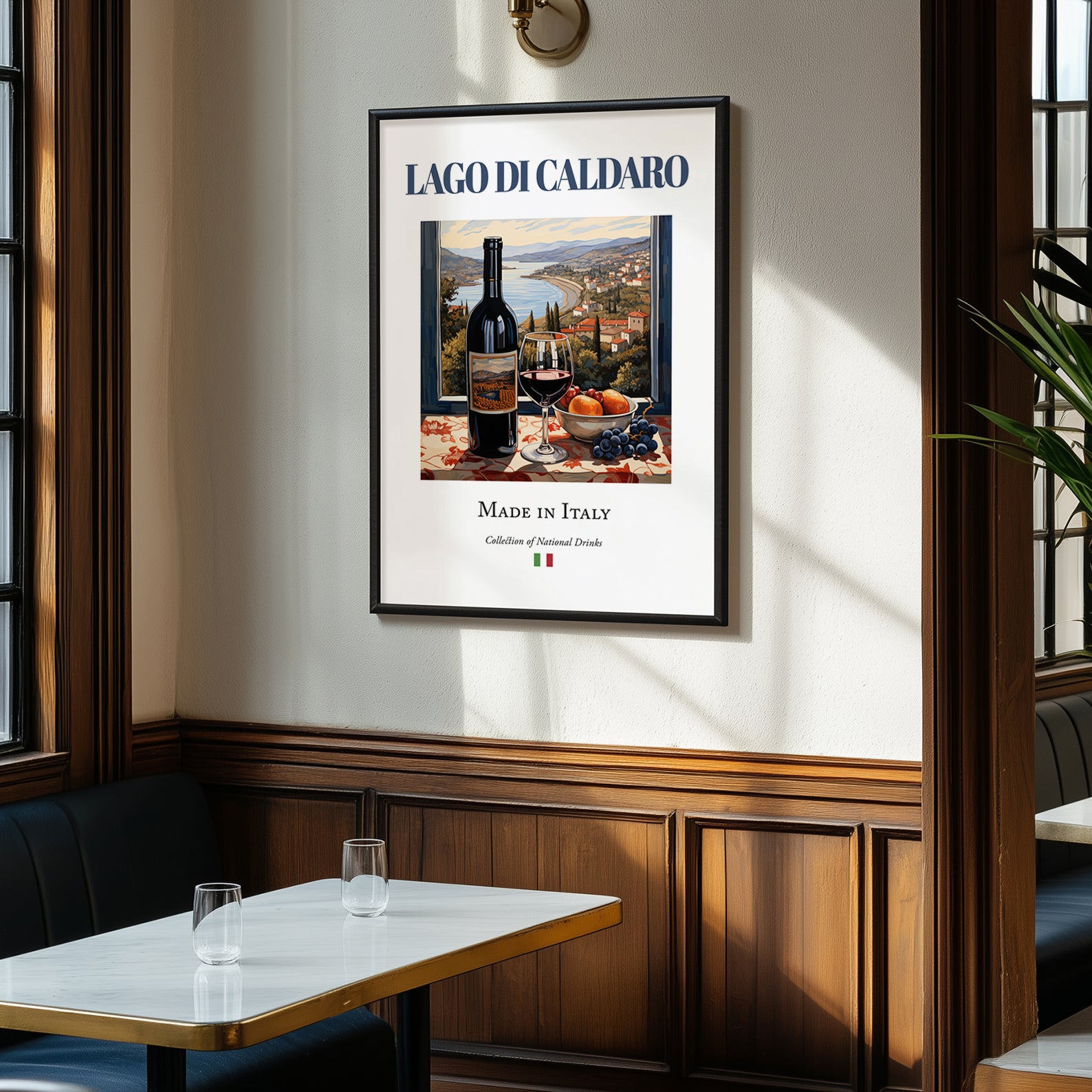 Lago di Caldaro – Italian Red Wine, Bodega Painting, clean layout with no caption