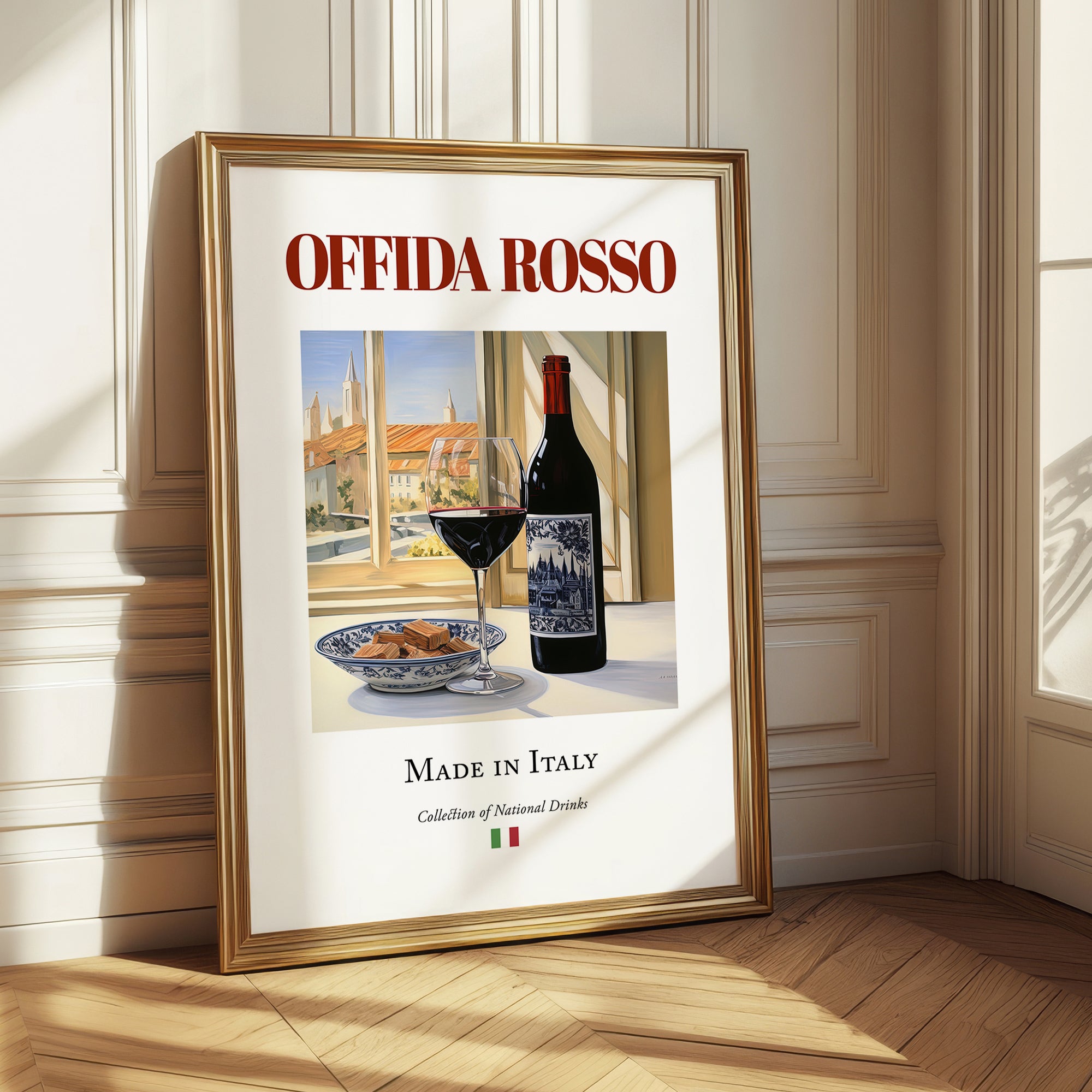 Offida Rosso – Italian Red Wine, Wine Bar Painting