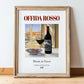 Offida Rosso – Italian Red Wine, Wine Bar Painting, in wooden frame leaning on the floor
