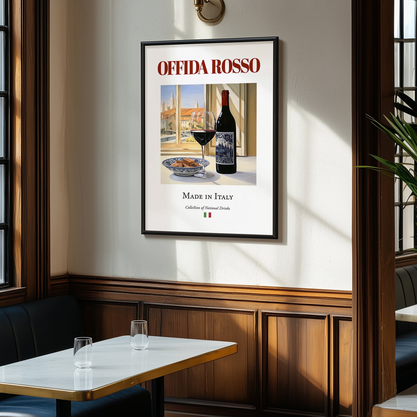 Offida Rosso – Italian Red Wine, Wine Bar Painting, clean layout with no caption