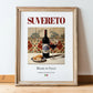 Suvereto – Italian Red Wine, Bodega Wall Decor, in wooden frame leaning on the floor