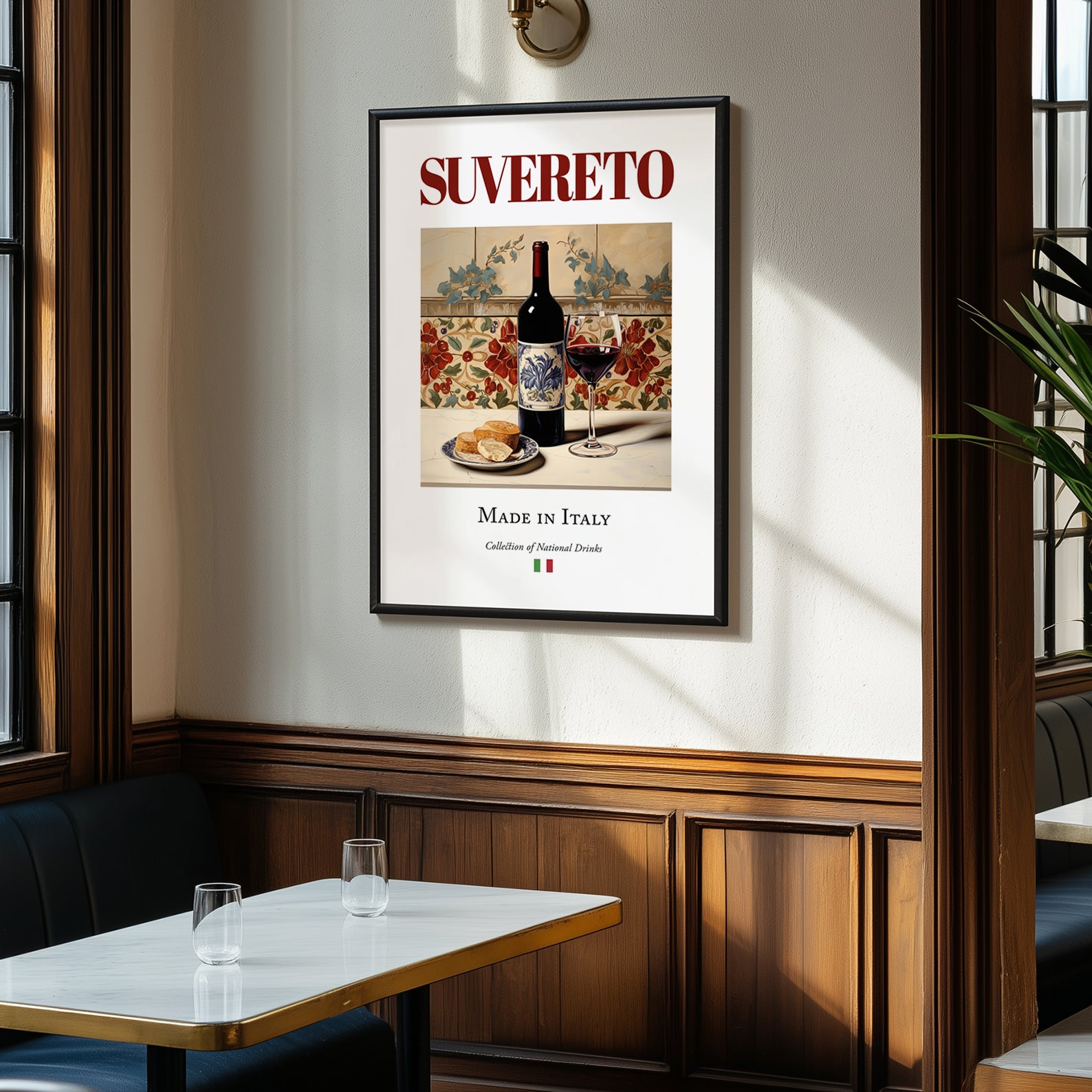 Suvereto – Italian Red Wine, Bodega Wall Decor, clean layout with no caption
