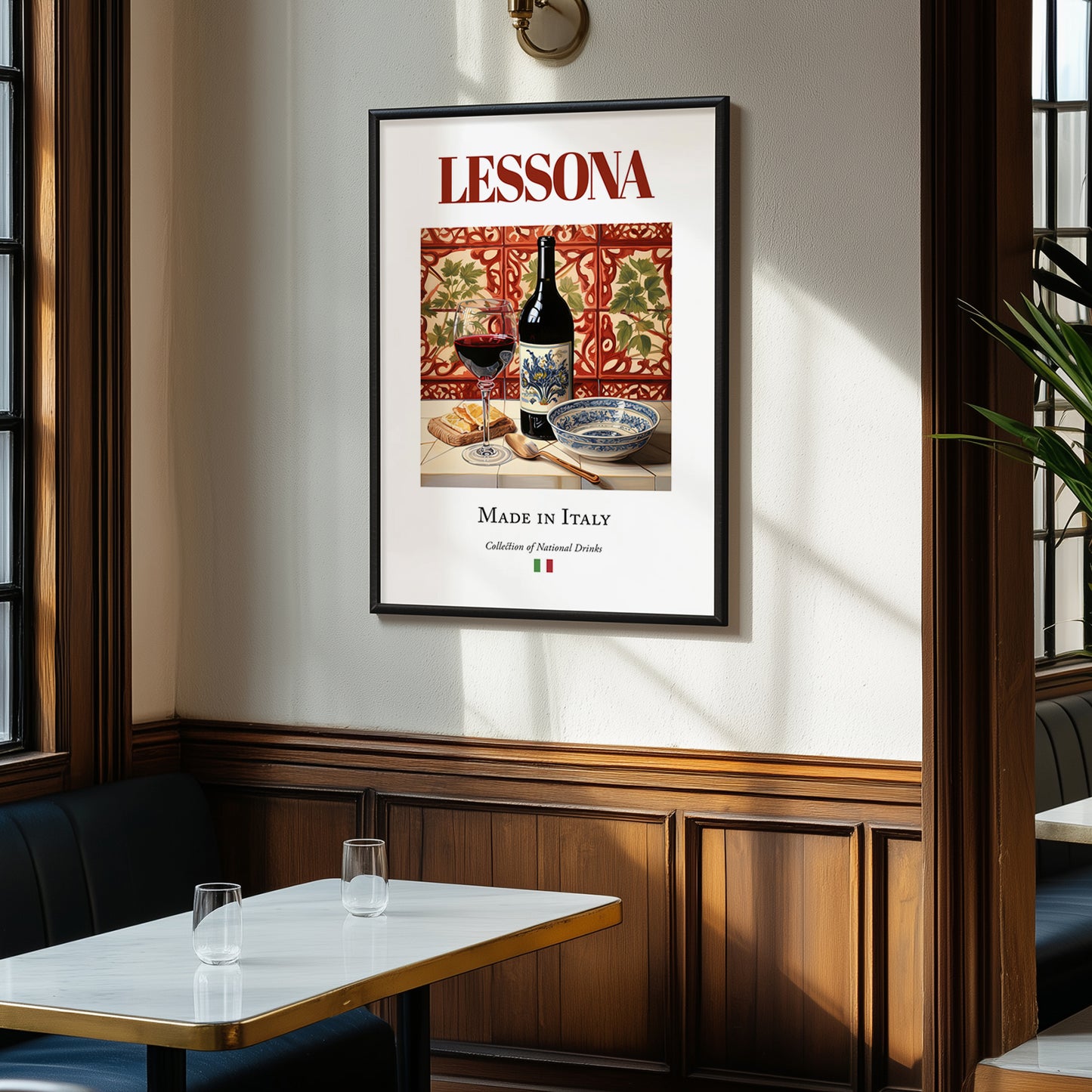 Lessona – Italian Red Wine, Bodega Poster, clean layout with no caption