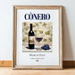 Cònero – Italian Red Wine, Vineyard Terrace Wall Decor, in wooden frame leaning on the floor