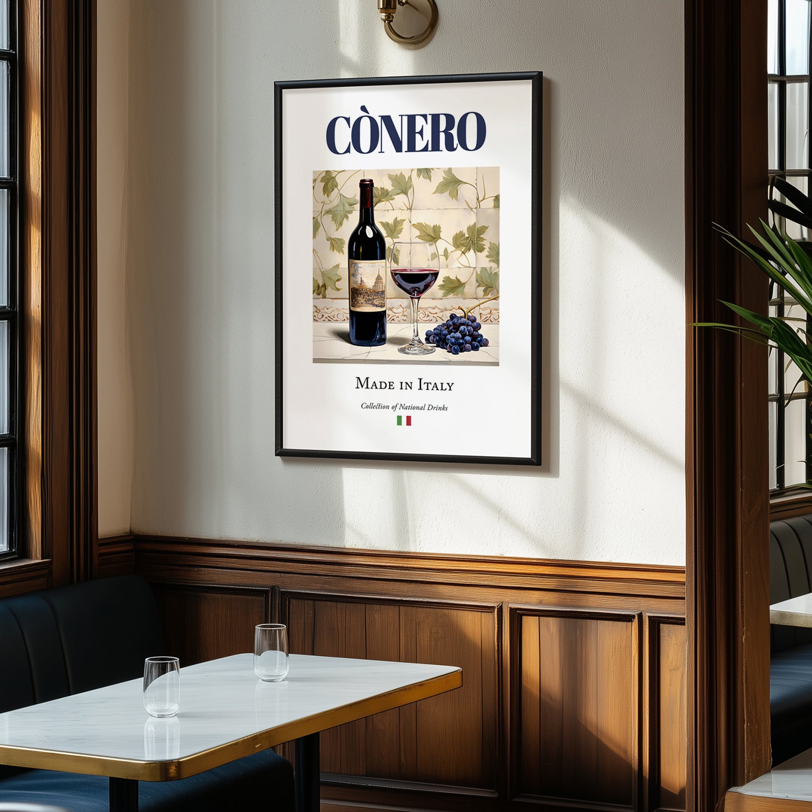 Cònero – Italian Red Wine, Vineyard Terrace Wall Decor, clean layout with no caption