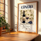 Cònero – Italian Red Wine, Vineyard Terrace Wall Decor, no-text version framed in wood