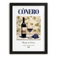Cònero – Italian Red Wine, Vineyard Terrace Wall Decor, in sleek black frame