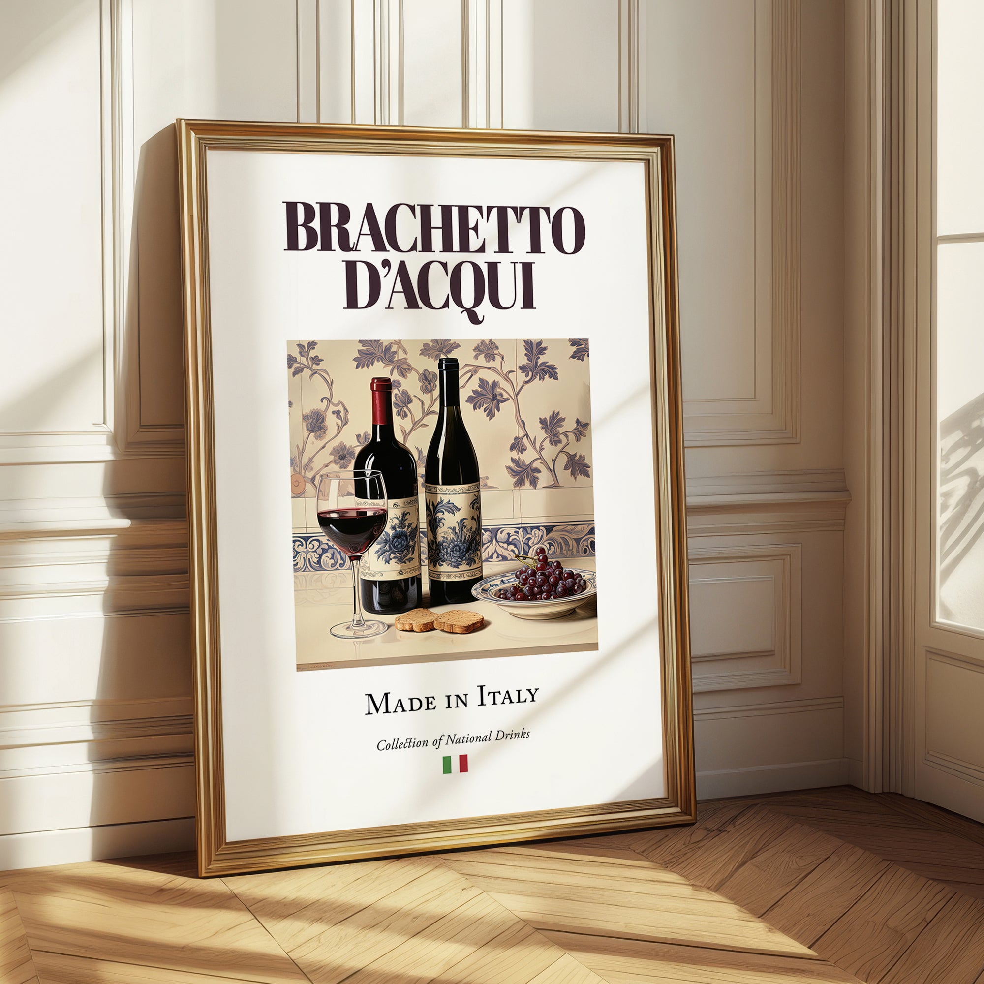 Brachetto d’Acqui – Italian Red Wine, Vineyard Terrace Illustration