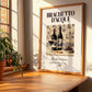 Brachetto d’Acqui – Italian Red Wine, Vineyard Terrace Illustration, no-text version framed in wood