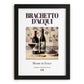Brachetto d’Acqui – Italian Red Wine, Vineyard Terrace Illustration, in sleek black frame