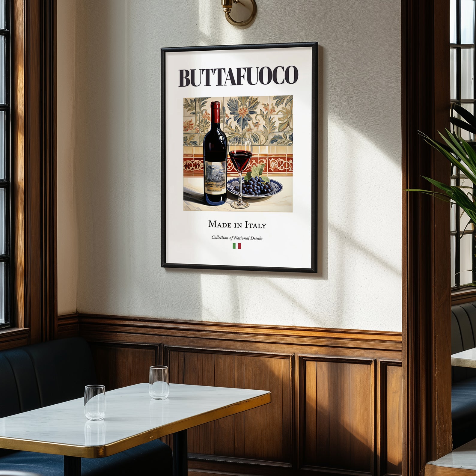 Buttafuoco – Italian Red Wine, Bodega Print, clean layout with no caption