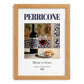 Perricone – Italian Red Wine, Tasting Room Illustration, set in oak frame
