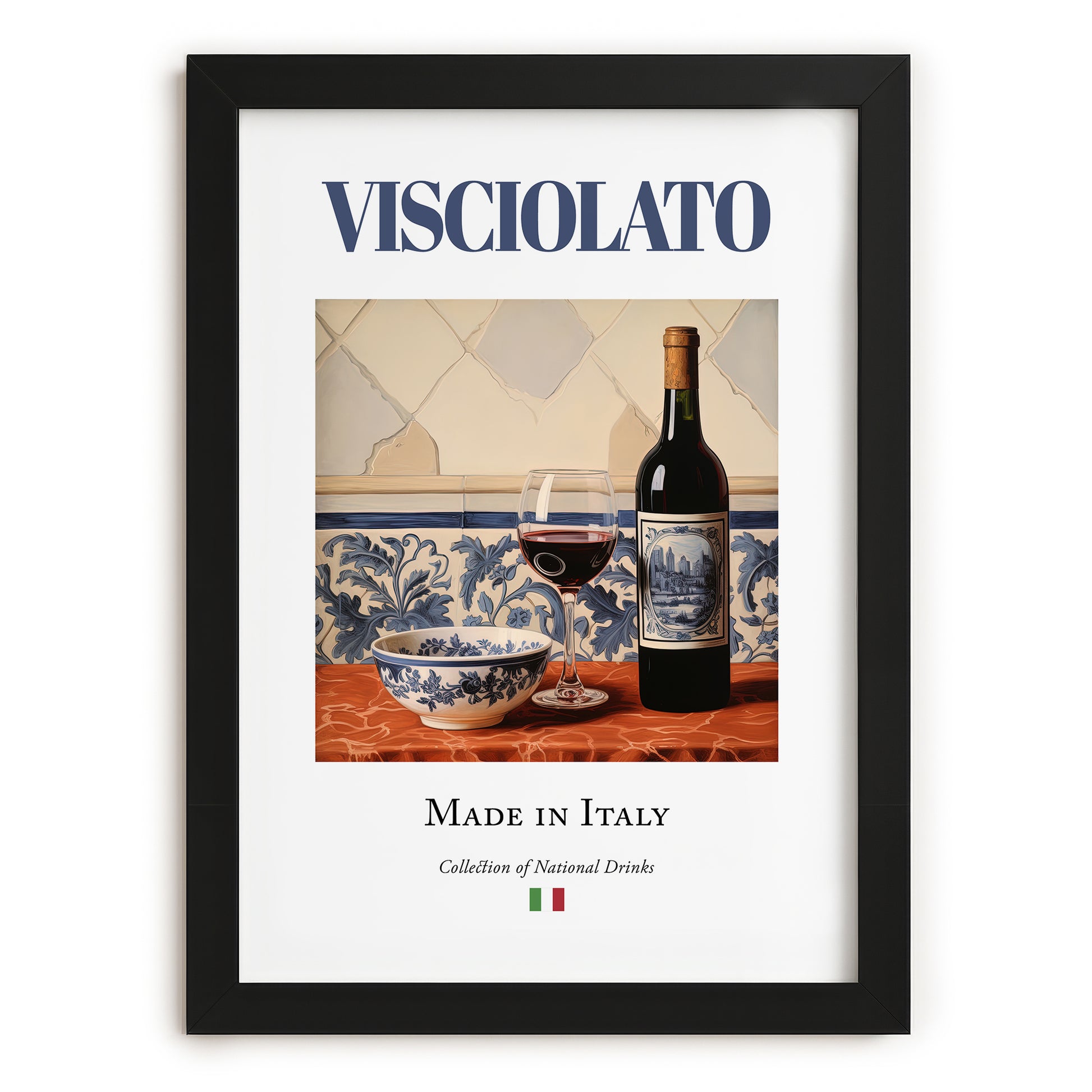 Visciolato – Italian Red Wine, Vinoteca Poster, in sleek black frame