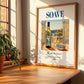 Soave – Italian White Wine, Enoteca Wall Art, no-text version framed in wood