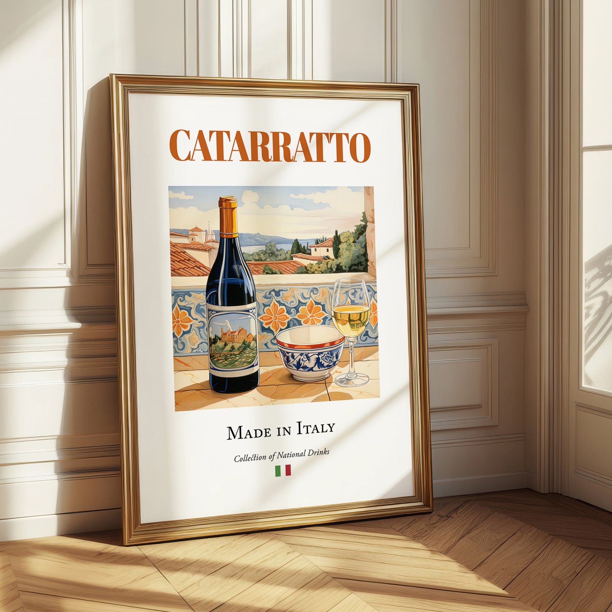 Catarratto – Italian White Wine, Wine Bar Illustration