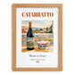 Catarratto – Italian White Wine, Wine Bar Illustration, set in oak frame